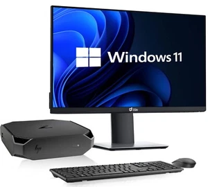 HP Z2 Mini Workstation PC Intel i7-6th 16GB Ram 512GB NVMe 24" LED WiFi Win 11 - Picture 1 of 9