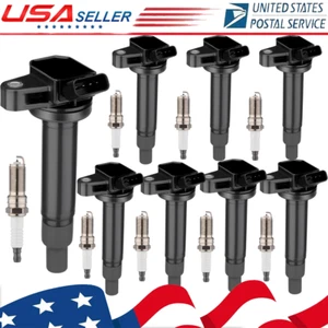 8Pcs Ignition Coil & Iridium Spark Plug For Toyota Tundra Sequoia 4.7L V8 .UF230 - Picture 1 of 11