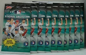 Topps MLB 2019 pegatinas colección 10 paquetes con 4 pegatinas por paquete nuevo - Imagen 1 de 1
