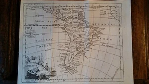1762 ORIGINAL ANTIQUE COPPERPLATE MAP SOUTH AMERICA - THOMAS JEFFERYS - Picture 1 of 10