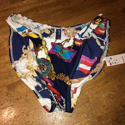 ANNE COLE Vintage  Nautical Bikini Swim Bottom US Size  12  Multi Color Nwt - Image 1 of 4