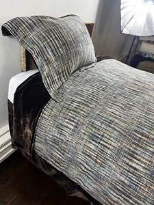 Pottery Barn Luxe Velvety Brown Multicolored Chenille Mid Century Modern (3)set - Picture 1 of 7