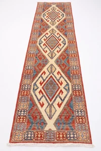 10 ft Hallway Tribal geometric Runner Rug Afghan Hand Knotted Wool Rug - Picture 1 of 5