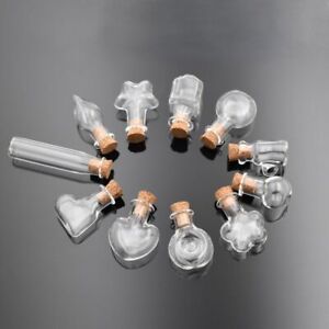 10 Stck. Glas Anhänger Charms Miniatur Multi Form Fläschchen Schmuckherstellung Zum Selbermachen Handwerk