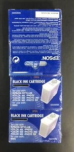 Lot OF 4 EPSON S020093 Black Ink Cartridges Exr:4/2002 - Picture 1 of 6
