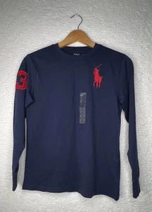 Polo Ralph Lauren Big Boy's Sz M (10-12) Classics Big Pony Jersey Tee - Blue NEW - Picture 1 of 8