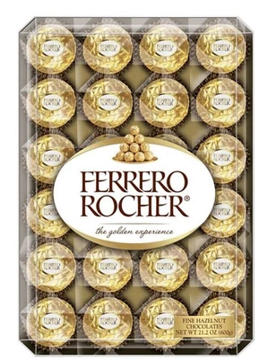 Ferrero Rocher Fine Hazelnuts Milk Wafer Chocolates Gift 21.2 oz 48 Pieces - Image 1 of 4