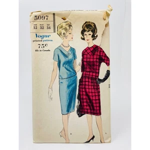 Vogue 5097 Pattern, 2 Dressy Dresses, Size 12, Bust 32, Cut, Counted Complete - Picture 1 of 2