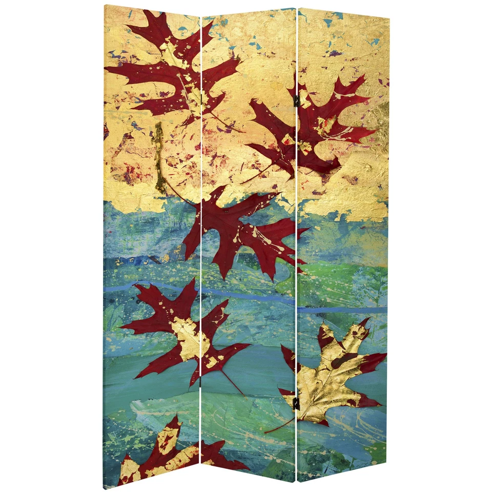7 ft. Tall Double Sided Autumn Leaves Canvas Room Divider - Image 1 of 1