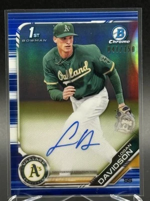 2019 Bowman Draft LOGAN DAVIDSON Bowman 1st True Blue Refractor Auto /150 - Image 1 of 2