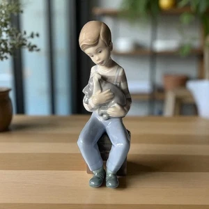 Rare (Retired) Nao by Lladro Boy with Puppy Figurine – Vintage Spanish Porcelain - Picture 1 of 8