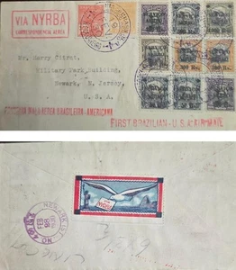 P) 1930 BRAZIL, COVER, FIRST BRAZILIAN-AMERICAN AIRMAIL, SEAGULL, STATUE OF LIBE - Picture 1 of 1
