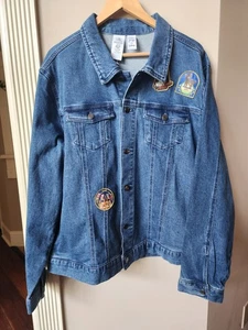 Disneyland Joey Chou Castle Magic Kingdom Denim Patch Jacket Extra Large XL  - Picture 1 of 14
