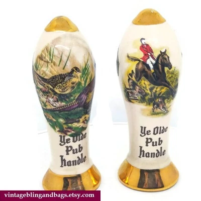 2 Vintage miniature Ye Olde Pub Handle, L W McLech Empty Mead Decanter, hunting - Image 1 of 4