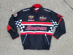 Vintage Snap On Tools Racing Jacket Adult Small Black Red Patches Nascar NHRA - Picture 1 of 12