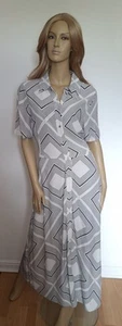 Beautiful Button Up Dress By Marks And Spencer Size 14 NWOT Long Black And Ivory - Picture 1 of 3