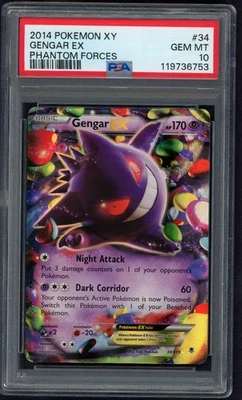 2014 Pokemon Gengar ex XY Phantom Forces PSA Gem Mint 10 - Image 1 of 2