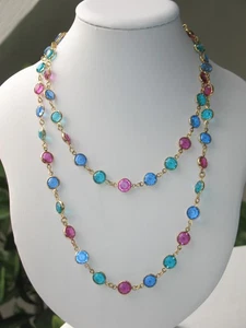 SWAROVSKI tolle KETTE COLLIER bunte Steine ausgefallen TOP - Bild 1 von 4