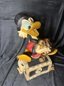 RARE 1980s SCROOGE MCDUCK TREASURE CHEST Disney Big Fig Statue READ FLAWS - Picture 1 of 13