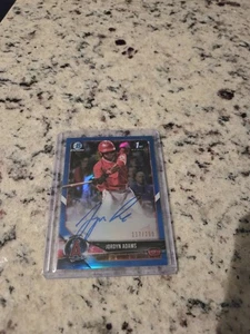 2018 Bowman Chrome Auto Jordyn Adams Blue /150 Angels Orioles - Picture 1 of 2