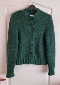 Toast Lofty Alpaca Cardigan Size Medium Bottle Green Long Sleeve Button Up Knit - Picture 1 of 16