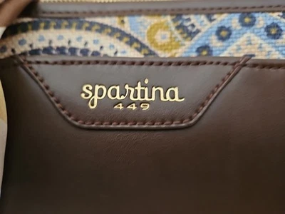 Bolso de Hombro Grande Spartina 449 Juliette Geneva Marrón Usado en Excelente Condición Foto 1 de 4