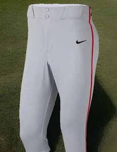 Pantaloni da baseball Nike da uomo Vapor Select grigi alti rossi piping grandi nuovi mutandine - Foto 1 di 2