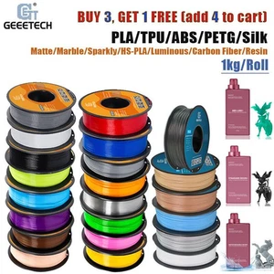 【Buy 4 Pay 3】Geeetech 3D Printer Filaments PLA/PETG/ABS+/TPU/Silk/Matte/Resin - Picture 1 of 193