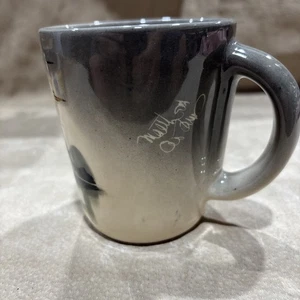 Vintage Mid-Century Matthew Adams Tasse - blau/weiße Berge Nordlichter signiert - Bild 1 von 3