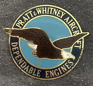 Vintage Pratt & Whitney Flugzeug Motor Emblem Messing & Emaille - Bild 1 von 3