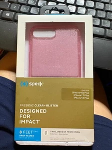 Speck Presidio Grip +  Case for iPhone 8 Plus / 7 Plus &6 PLUS  - Pink / Glitter - Picture 1 of 2