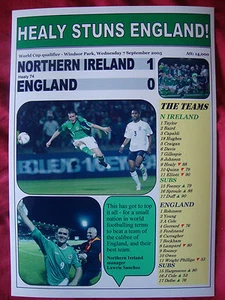Northern Ireland 1 England 0 - 2005 World Cup qualifier - souvenir print - Imagen 1 de 1