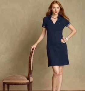 NWT TOMMY HILFIGER women's ESSENTIAL V-NECK POLO DRESS - Picture 1 of 19