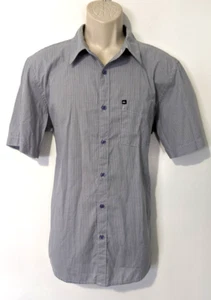 Quiksilver Men's Short Sleeve Button Front Shirt Sz Medium Cotton Blend EUC - Picture 1 of 9