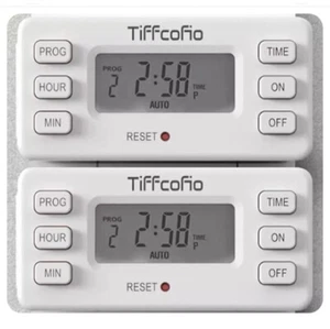 2 TiFFCOFiO Interior 15A/1800w Luz Digital Salida Programable Temporizador Enchufe de Punta - Imagen 1 de 5