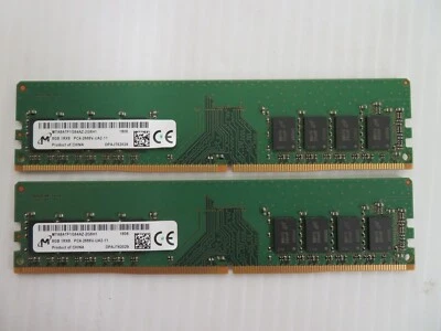 Micron 16GB (2x8GB) PC4-2666V 1Rx8 DDR4 Memory Ram Kit MTA8ATF1G64AZ-2G6H1 - Image 1 of 2