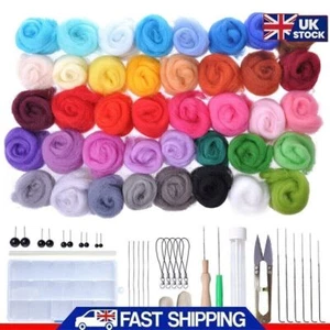 40 Color Wool Felt Needles Tool Set Needle Felting Mat Starter DIY Kit Gift UK - Picture 1 of 12
