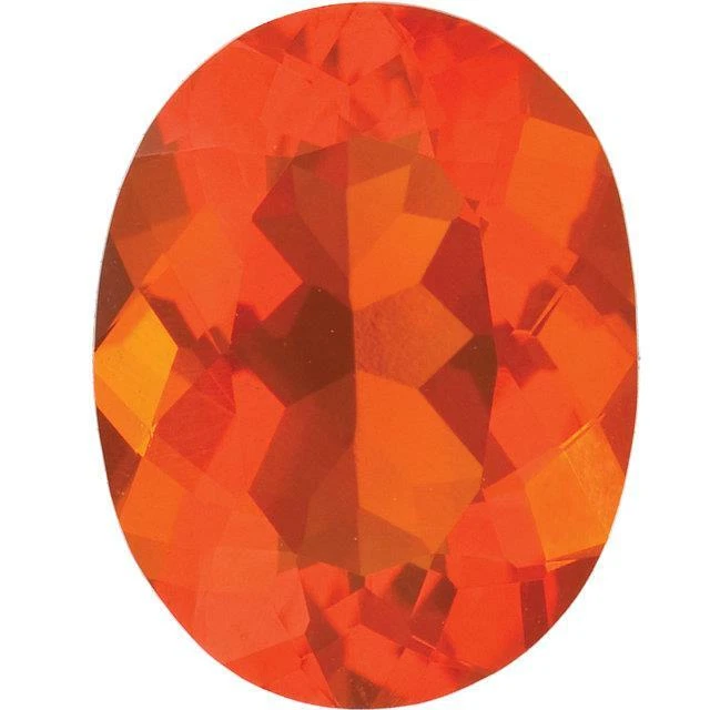 天然精细橙色红色墨西哥火蛋白石 - 椭圆形 - 墨西哥 - AAA 级 — 第 1/1 张图片