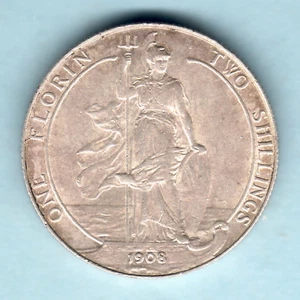 Great Britain.. 1908 Florin..  aEF/EF - Much Lustre - Picture 1 of 2
