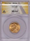 1911-C Canada Gold Sovereign ANACS MS64. Free shipping.