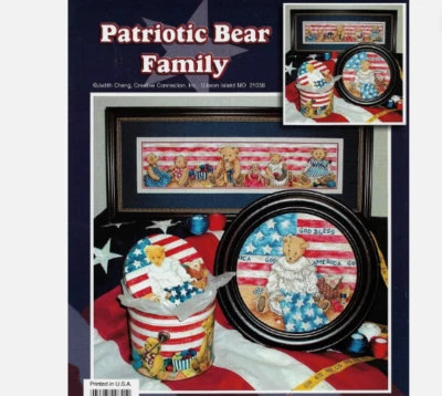 Vtg Rare Stoney Creek Collection PATRIOTIC BEAR FAMILY Cross Stitch 2004 Bk 341 - Image 1 of 4