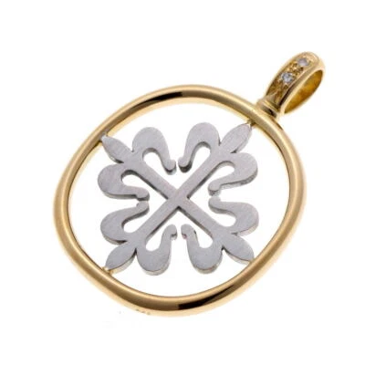 Patek Philippe Calatrava Diamante Oro Amarillo Blanco 18K Colgante Dije Hombres *Tqp322 Foto 1 de 4