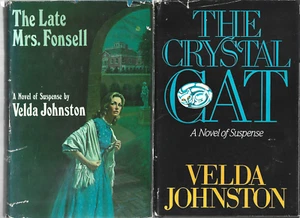 Velda Johnston 2 Hardcocver/Dust Jacket Late Mrs. Fonsell Crystal Cat BCE - Foto 1 di 1