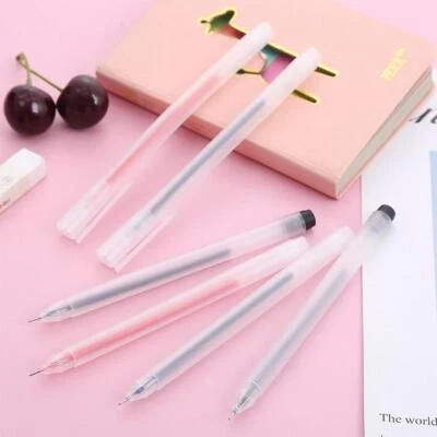 Transparent Frosted Gel Pen 0.5mm Bullet-Point Fountain-Pen Learn Stationery new - Image 1 of 4