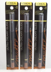 L'OREAL ULTRA CREAMY GLIDE SHARPENABLE LIP LINER 114 MATTE-ING CALL LOT OF 3 - Picture 1 of 4
