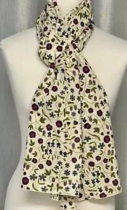 Crema bufanda de césped Liberty of London guarida algodón flores y fresas - 45x200 cm - Imagen 1 de 7