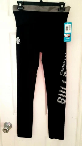 Mississippi State Bulldogs Womens Juniors Leggings Size Medium 7/9 Black MSU New Cover