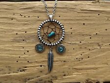 Dream Catcher Necklace with 2 Bullets and 1 Feather. Optional Crystal.