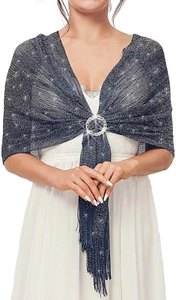 Shawls and Wraps for Evening Dresses Party Scarf with Crystal Buckle Weddings Ac - Picture 1 of 12