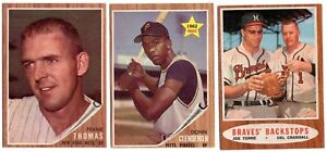 1962 TOPPS BASEBALL CARDS LOT OF 10 DIFFERENT IN EX-NM CONDITION RUNNELS TORRE